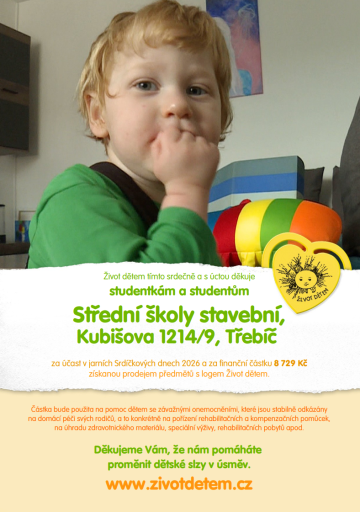 Jarní Srdíčkové dny: Naši žáci pomohli vybrat téměř 9 tisíc korun - SŠ Stavební Třebíč